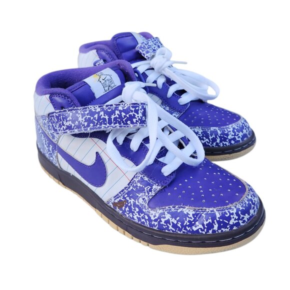 Nike Dunk Mid GS Notebook 309165-151 White Purple Sneakers Shoes Size 6Y - Picture 1 of 10